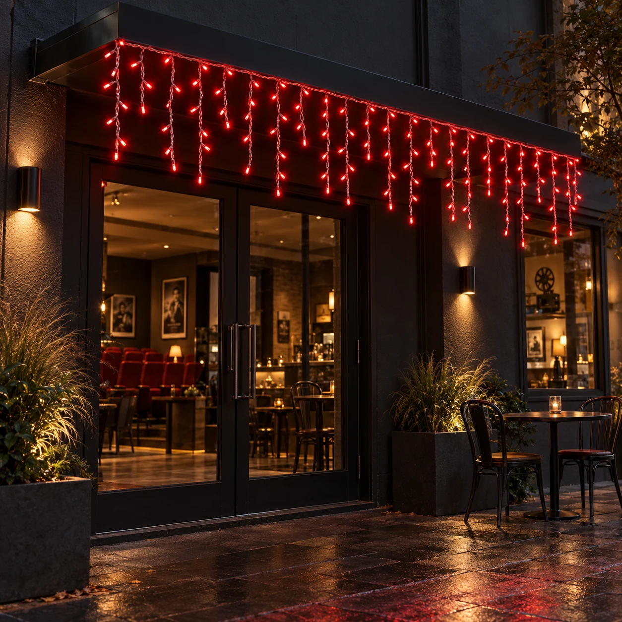 240 × 100 cm 192 LED Kırmızı Saçak LED