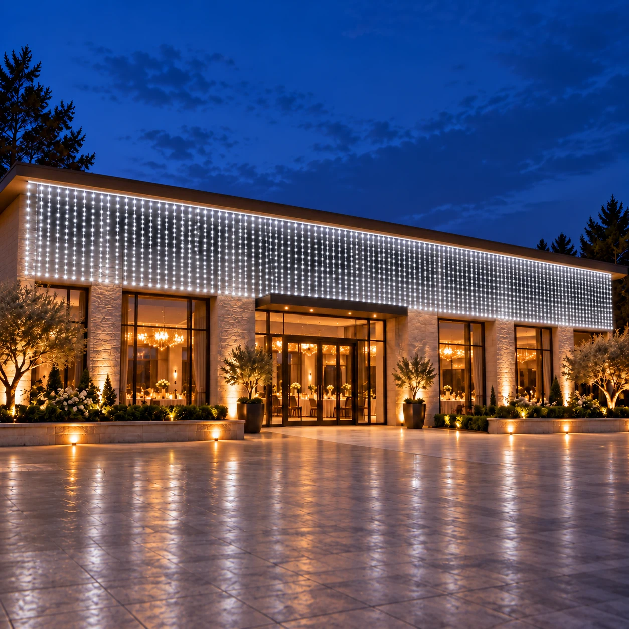 Dış Mekan 2 × 2 Metre 600 LED Beyaz Perde LED