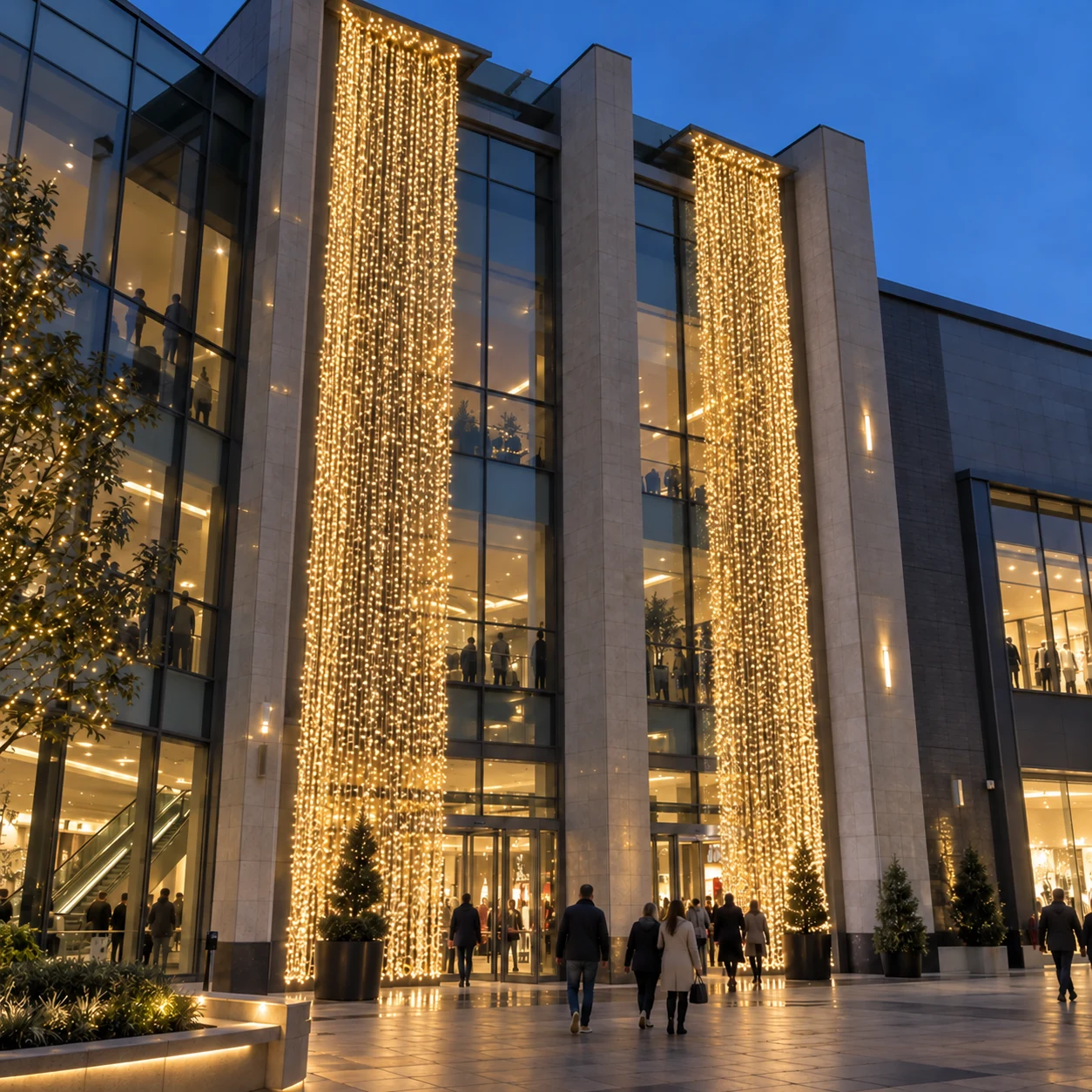 Dış Mekan 2 × 10 Metre 2000 LED Gün Işığı Perde LED