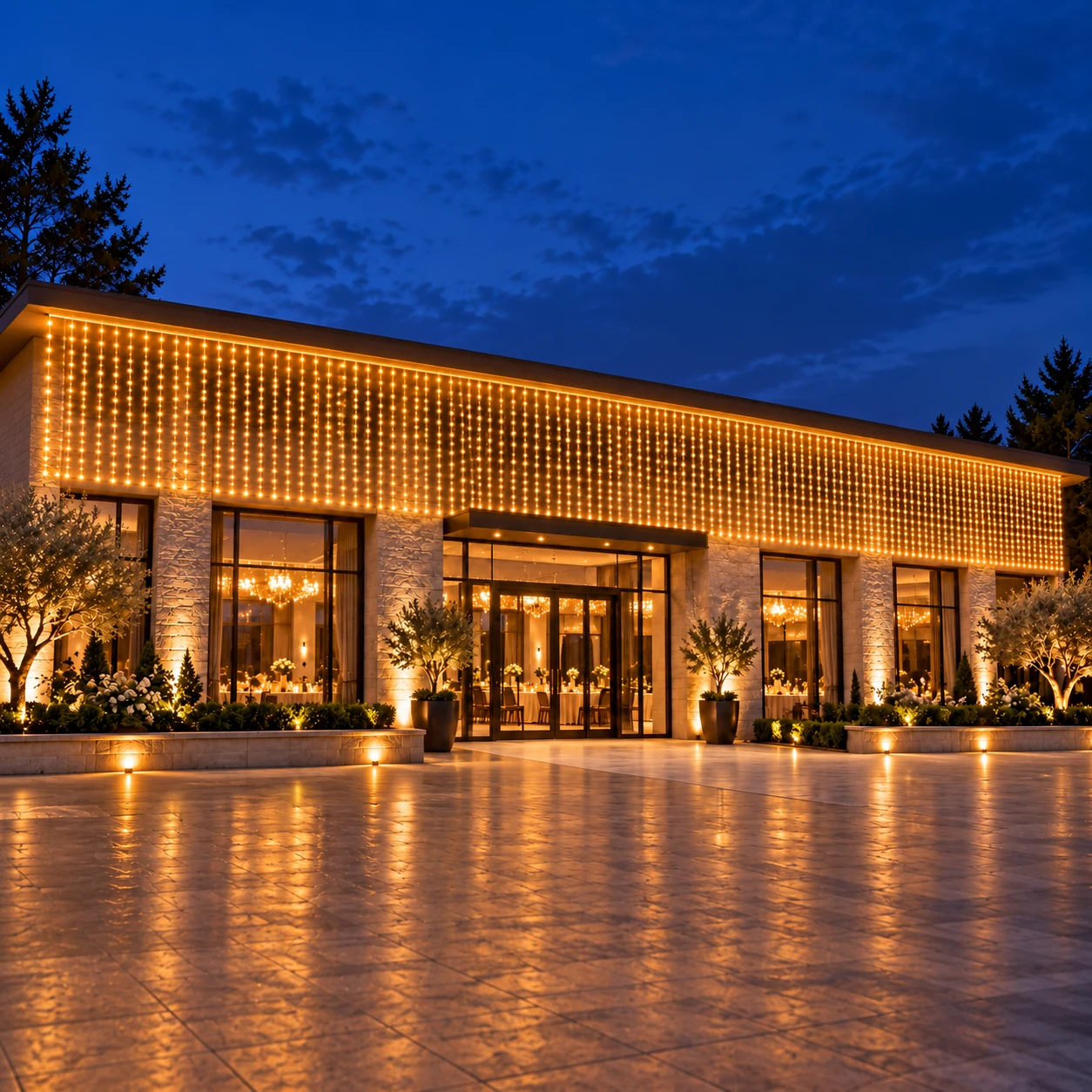 Dış Mekan 2 × 2 Metre 600 LED Gün Işığı Perde LED