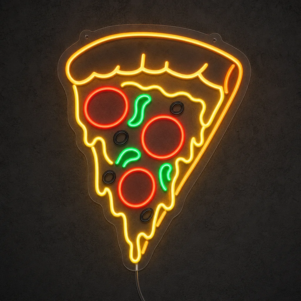 Neon Pizza Dilimi Tabela LED neon tabela