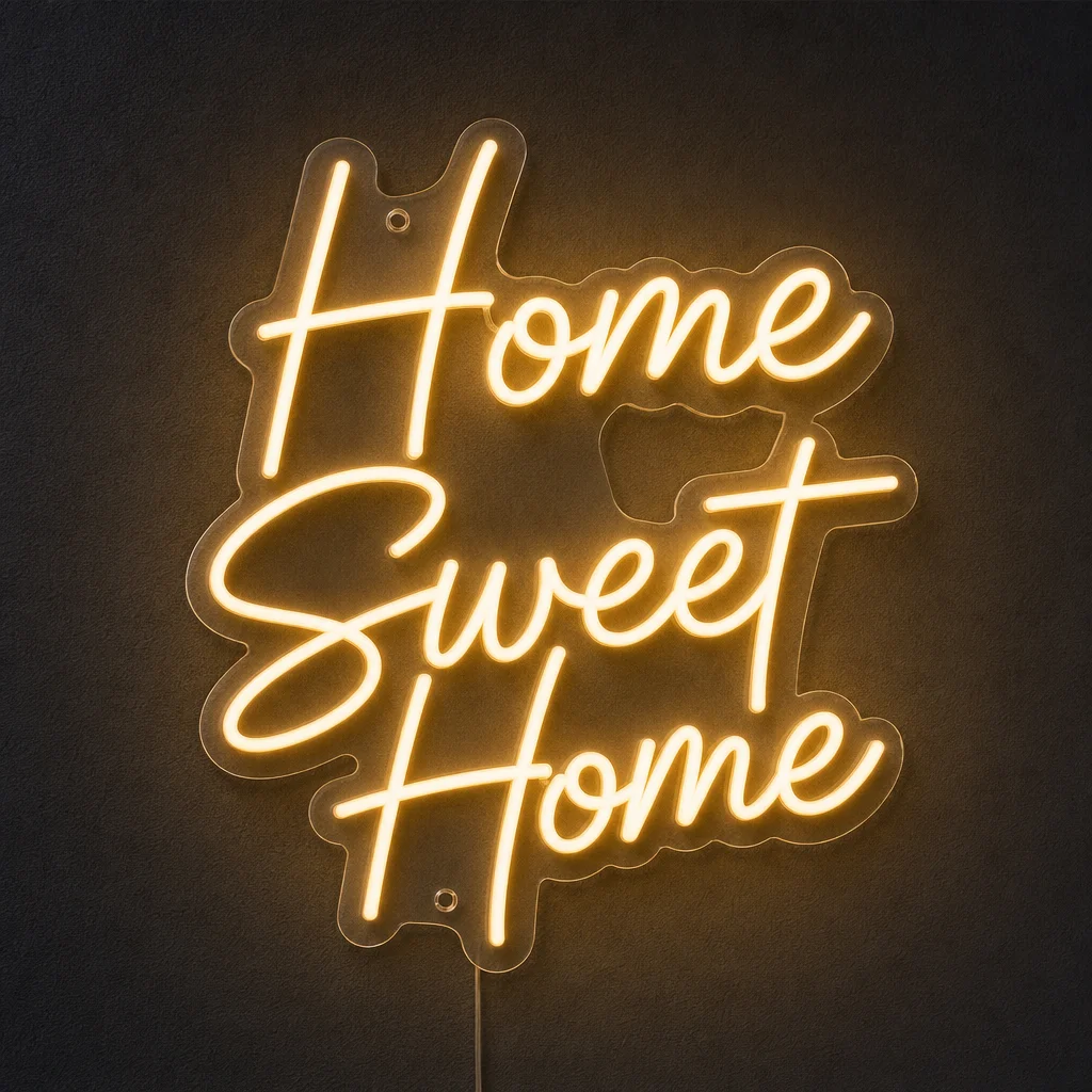 Home Sweet Home Neon Tabela (Modern Tipografi) LED neon tabela
