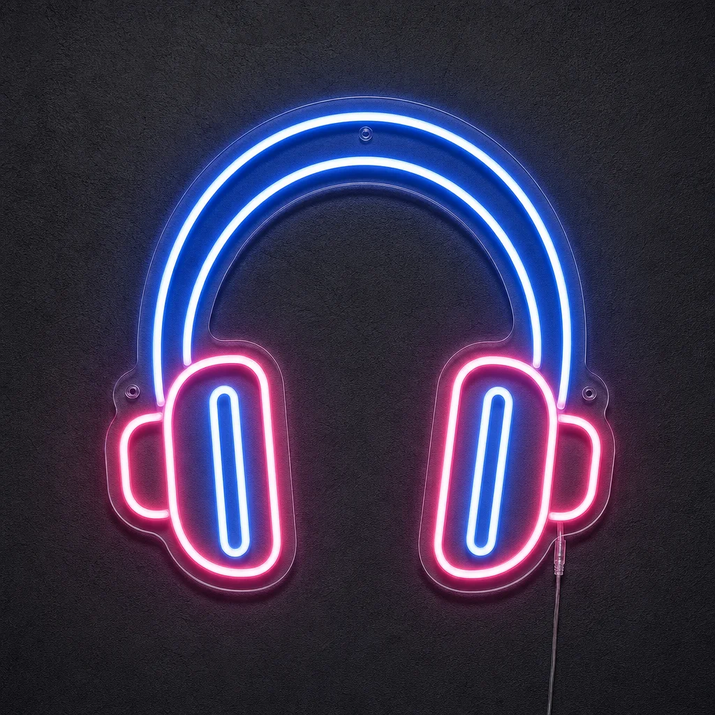 Kulaklık Figürü LED neon tabela