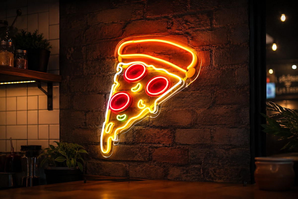 Pizza Dilimi LED Neon Tabela görsel 2