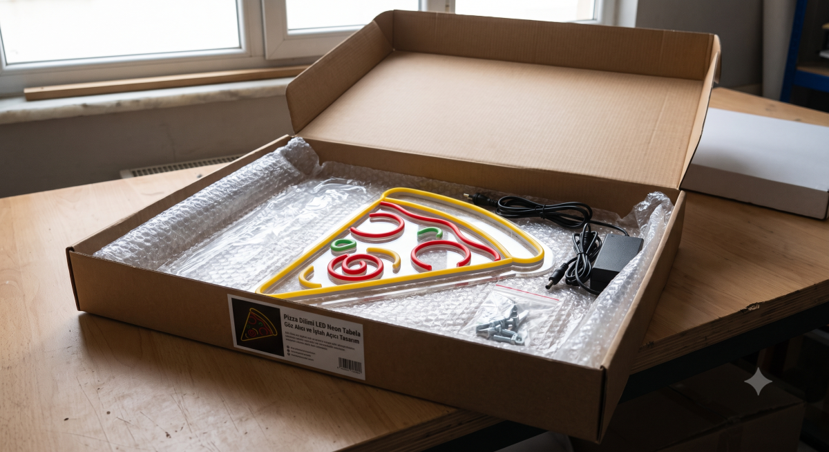 Pizza Dilimi LED Neon Tabela görsel 4