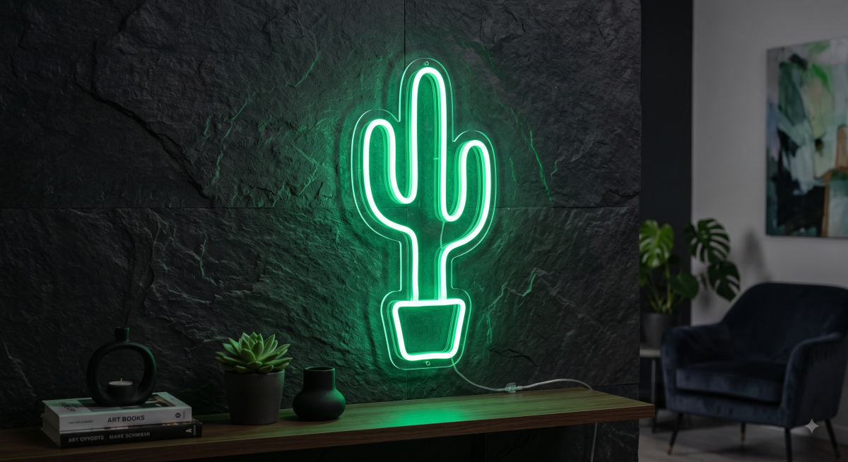 Modern Kaktüs LED Neon Dekoratif Aydınlatma LED neon tabela