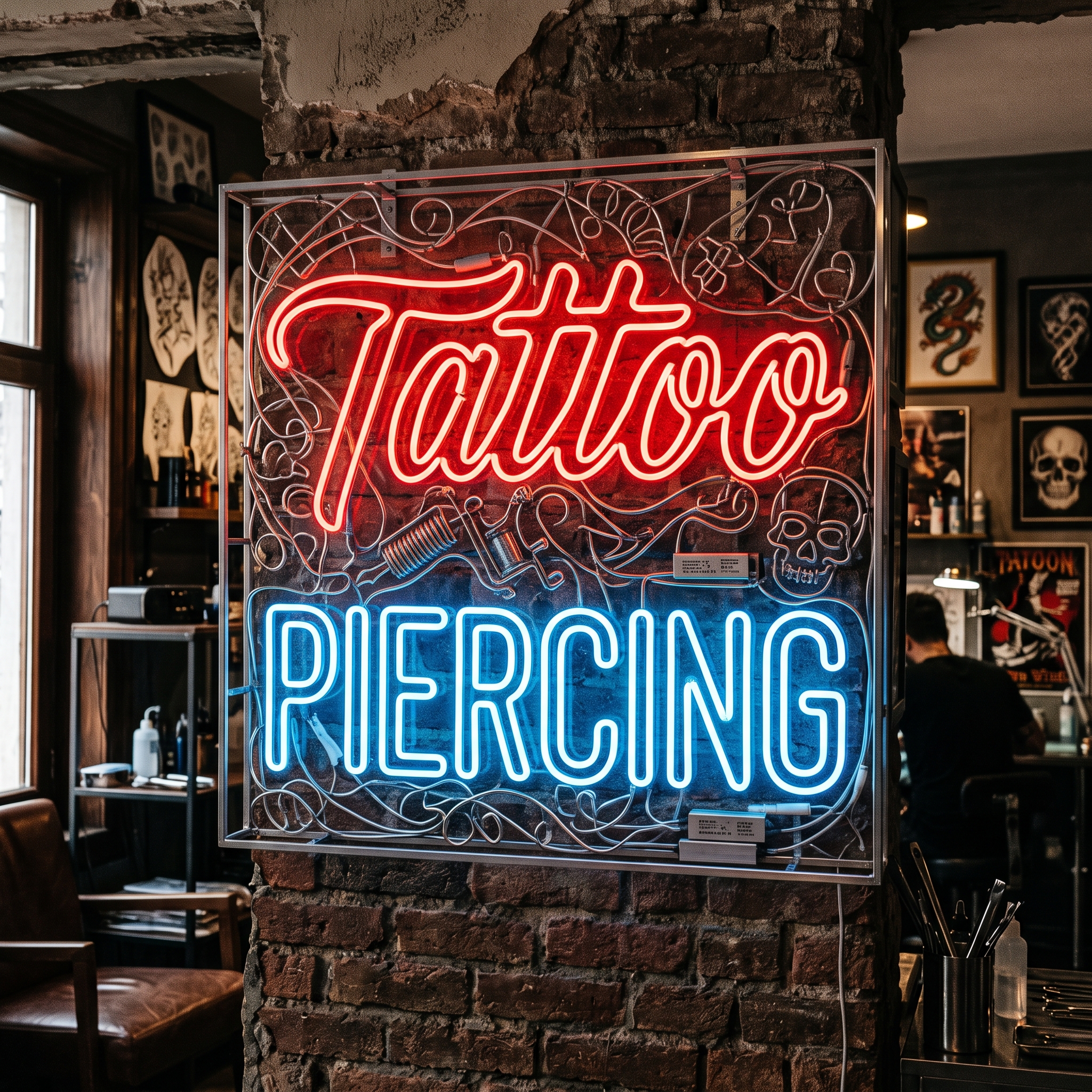 Tattoo & Piercing Neon Tabela LED neon tabela