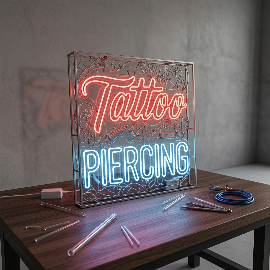 Tattoo & Piercing Neon Tabela görsel 6