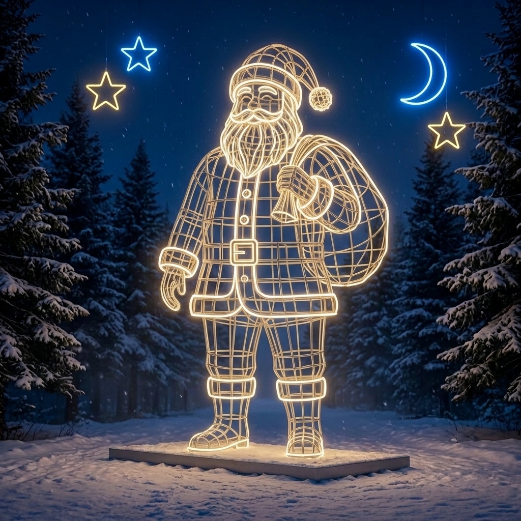 Premium LED Noel Baba Figürlü Neon Alüminyum LED neon tabela
