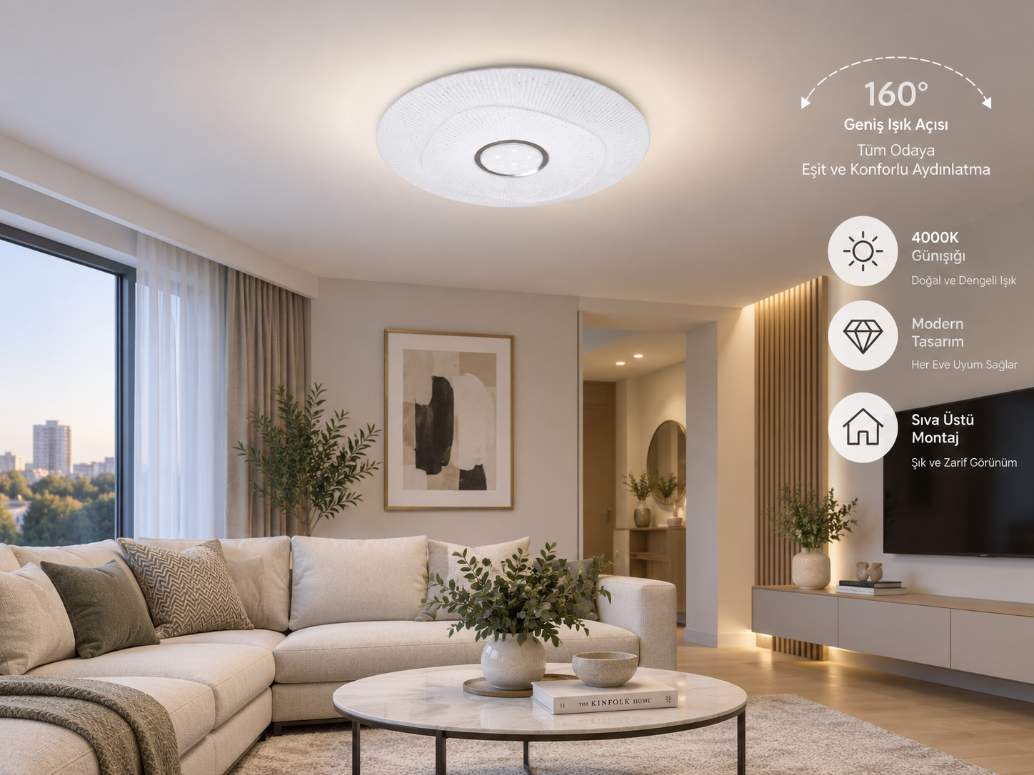 Sıva Üstü Led Panel 35W Dalga 4000K Günışığı görsel 3